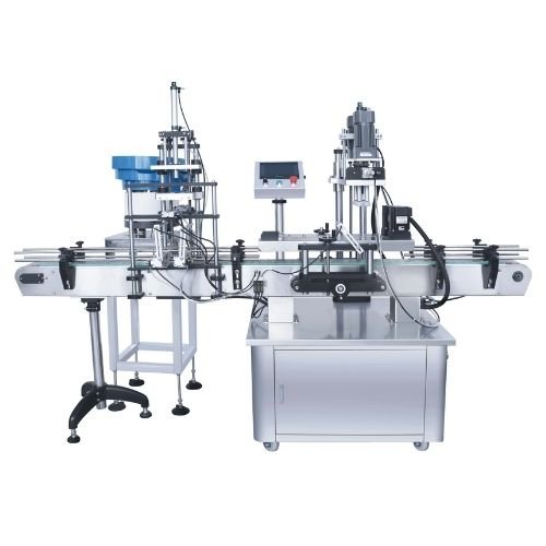 Automatic caps covering and capping machine