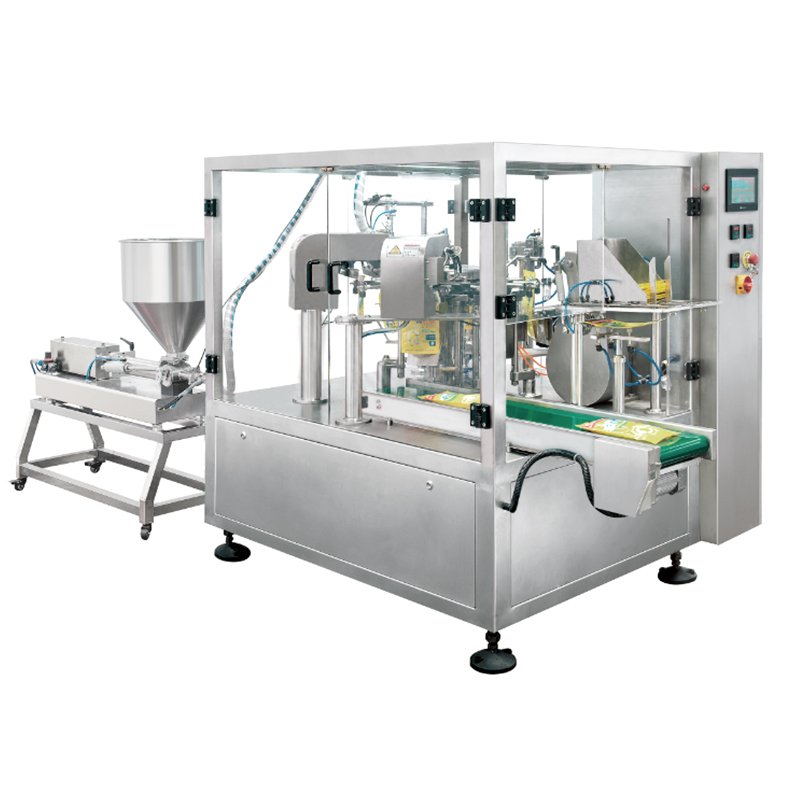 Liquid Volumetric Filling Automatic Rotary Packing Vffs Machine